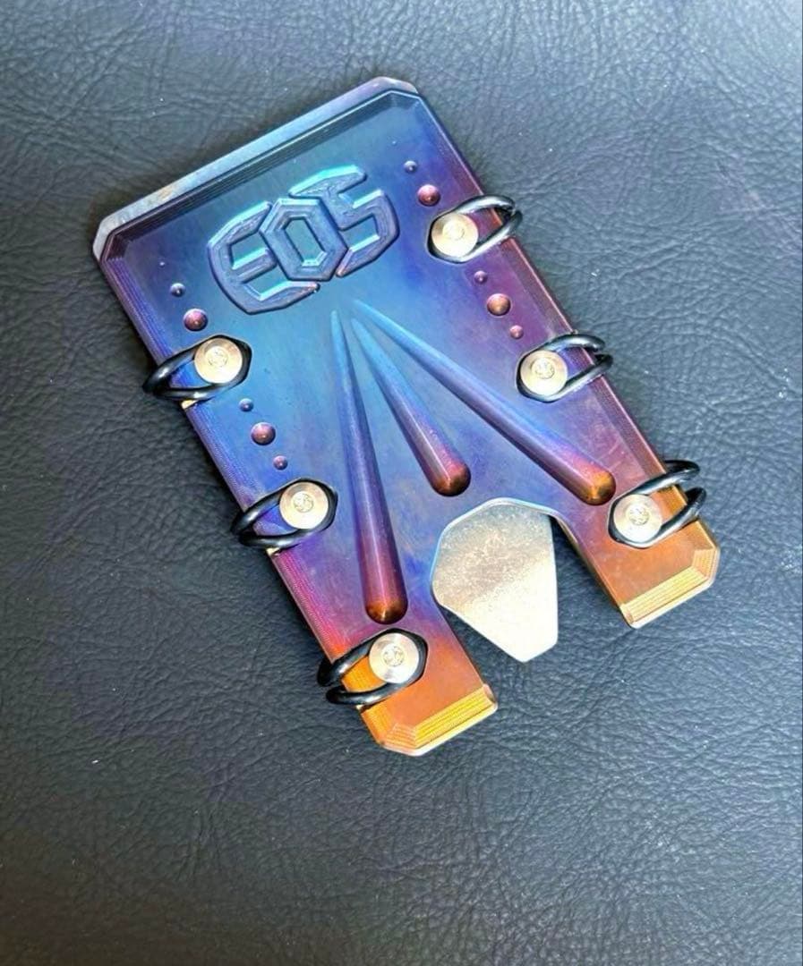 EOS ミリタリー装備 虹色チタンウォレット 2.0 アルマイト加工 No004