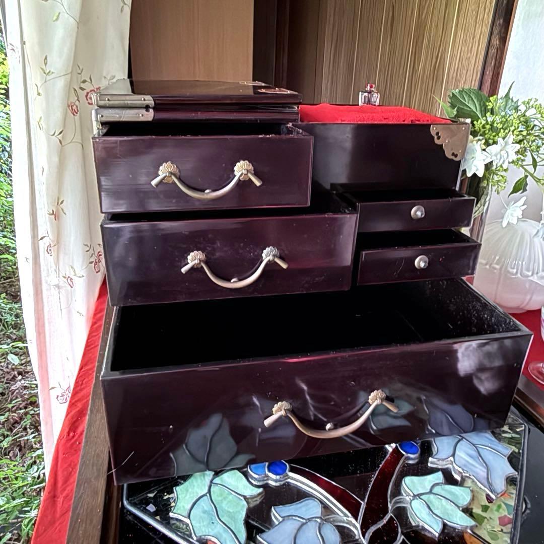 2193様感謝‼️大正浪漫スッゴイへそくり裁縫箱銅金具飾針山付仕込箪笥1竿