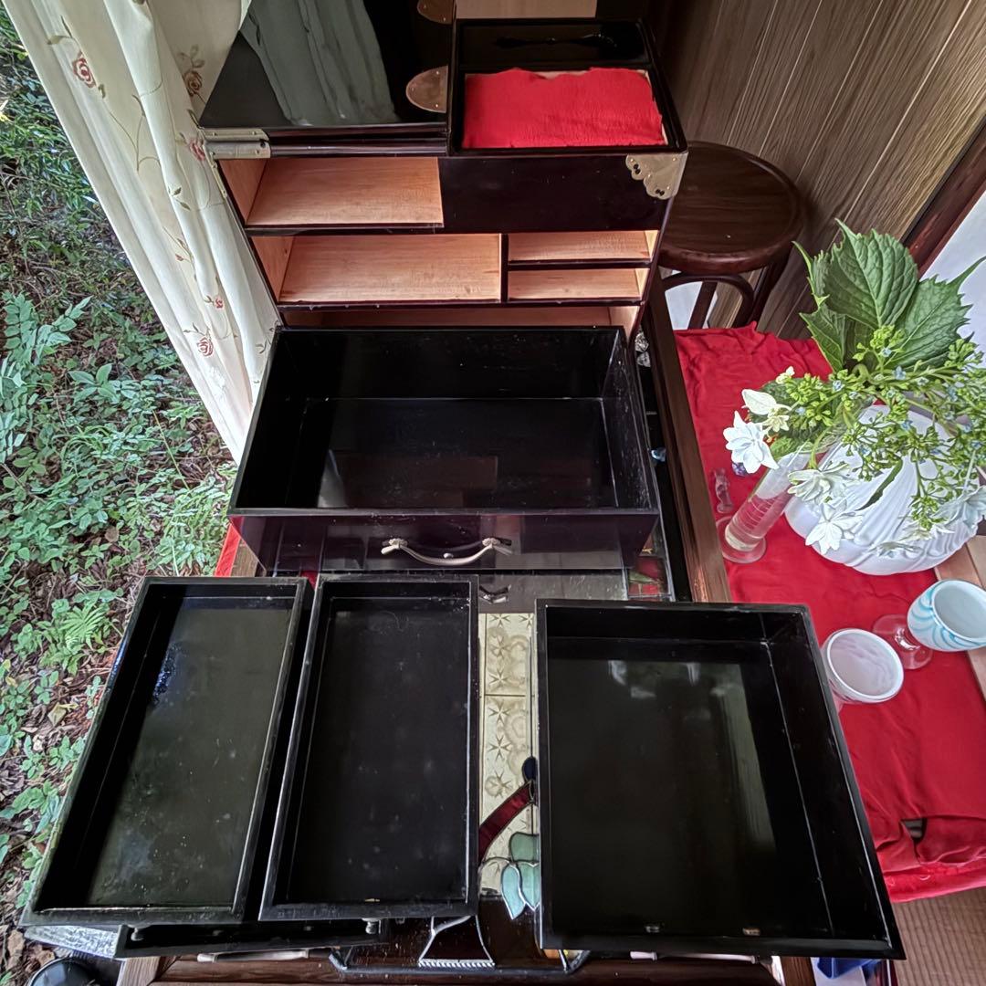 2193様感謝‼️大正浪漫スッゴイへそくり裁縫箱銅金具飾針山付仕込箪笥1竿