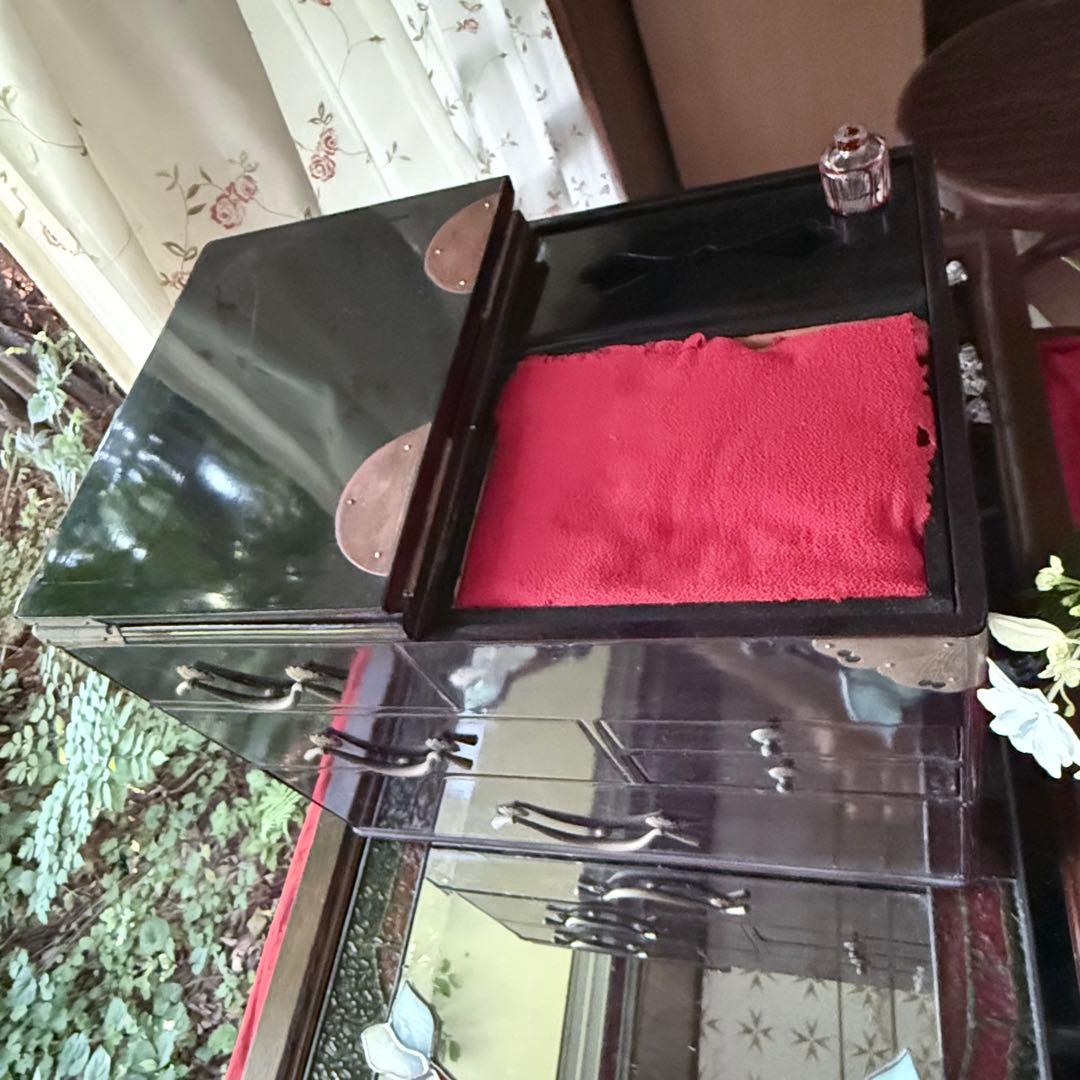 2193様感謝‼️大正浪漫スッゴイへそくり裁縫箱銅金具飾針山付仕込箪笥1竿
