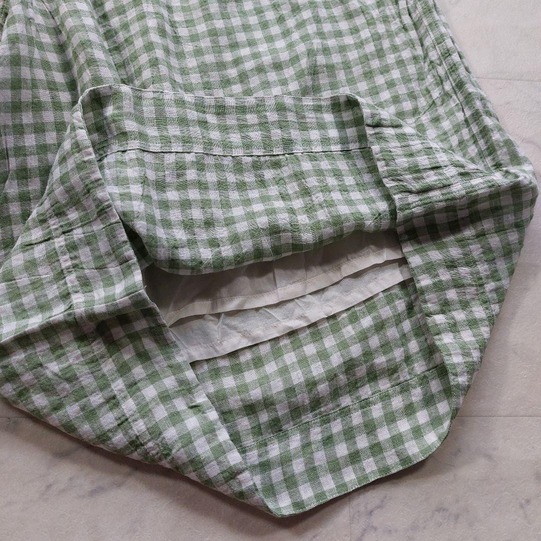 試着のみ イチアンティークス 9分丈 リネン イージーワイドパンツ F