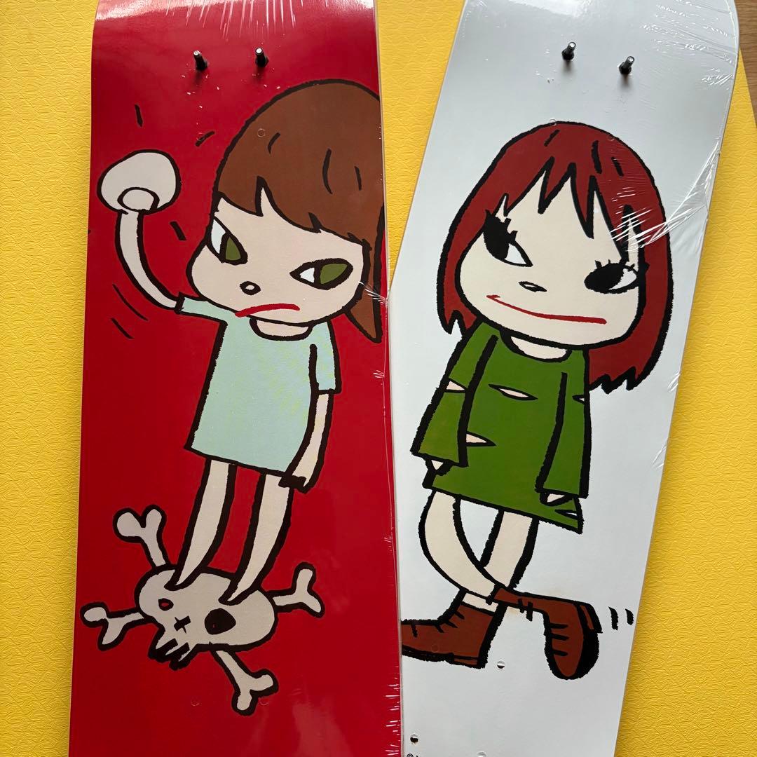 奈良美智 MoMA スケートボード 赤白2枚セット 付属カード・金具・元箱あり