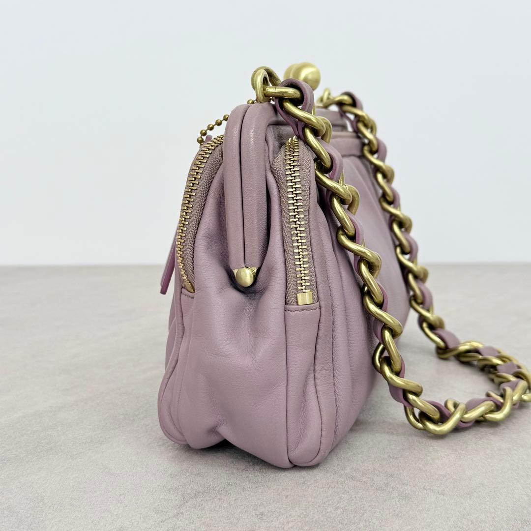 バッグ Coach Parker Leather Kisslock Shoulder