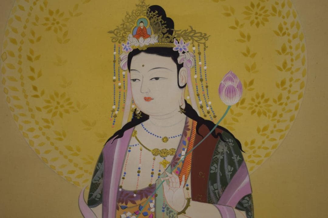 春篁/龍頭観音図/龍上観音図/布袋屋掛軸HI-782