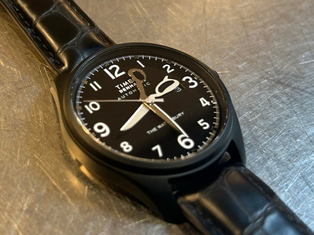 【美品】TIMEX DENHAM 自動巻き腕時計 ブラック