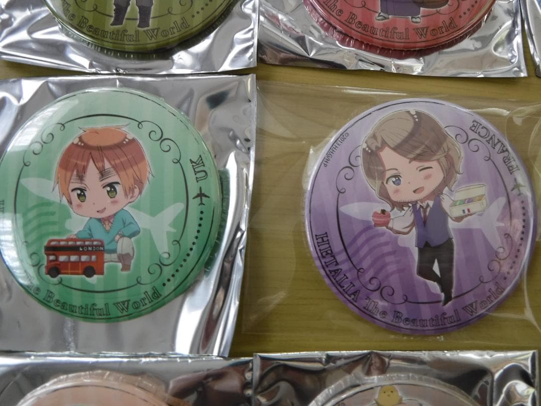 ◇ ヘタリア トラベル缶バッジくじ 全9種セット イギリス・アメリカ