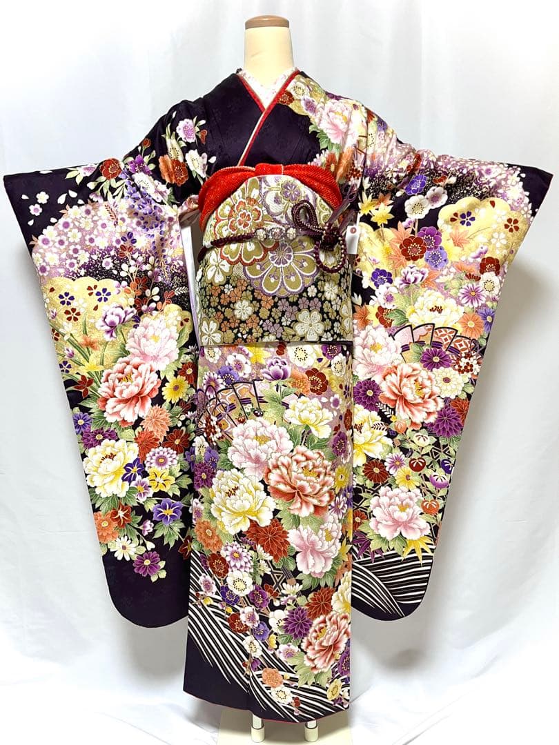 美おり】振袖 正絹 振袖フルセット 7点セット 成人式 古典文様 豪華