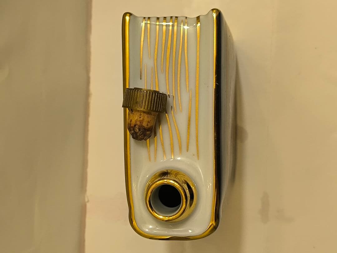 ハート型ガラスボトル 青と銀のクリスタル装飾