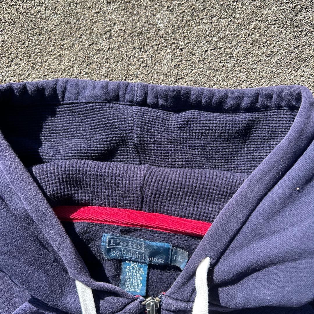 90s Polo Ralph lauren ジップパーカー　ビッグポニー　茄子紺
