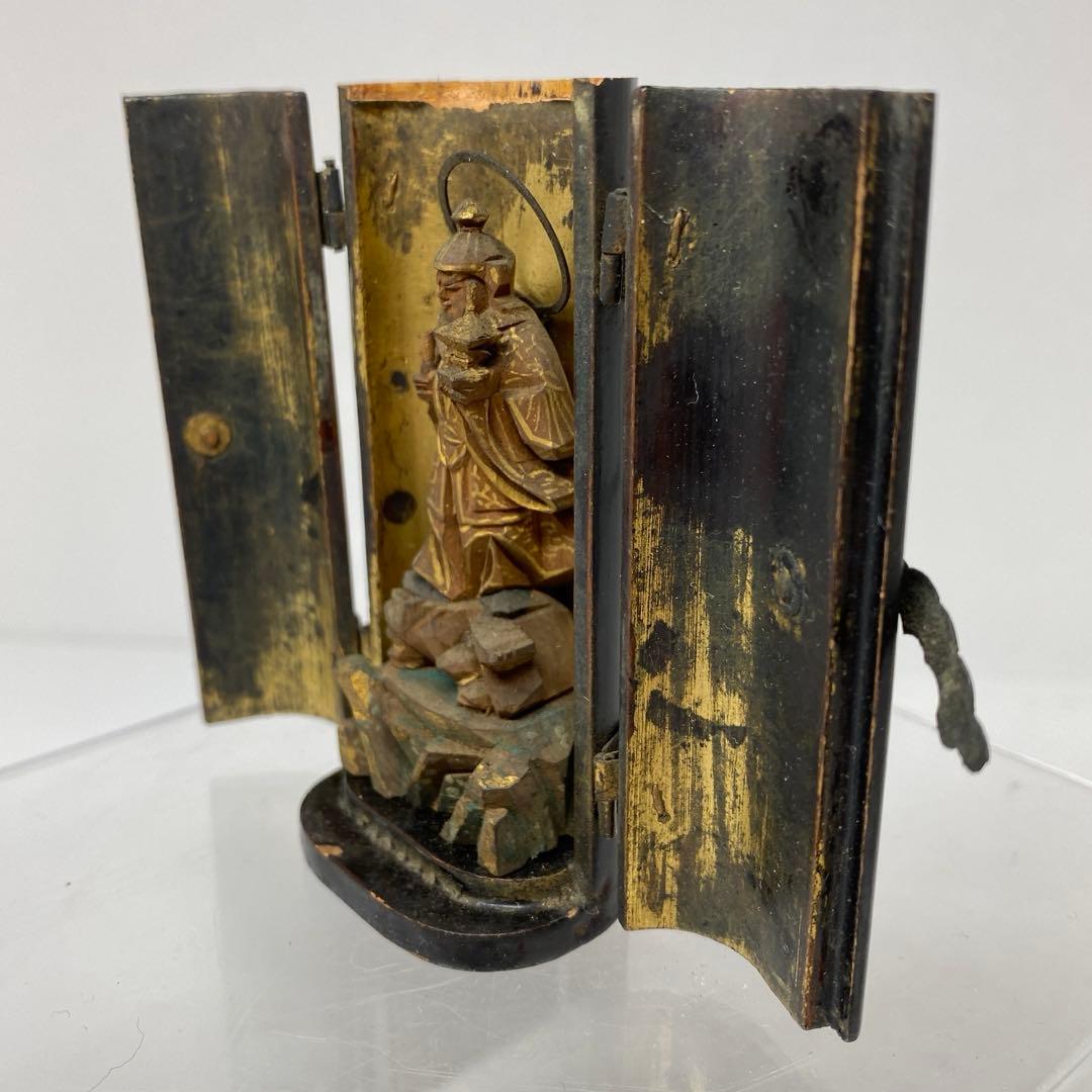 江戸期 木彫 小仏 高さ約8㎝ 東さ7-0423①