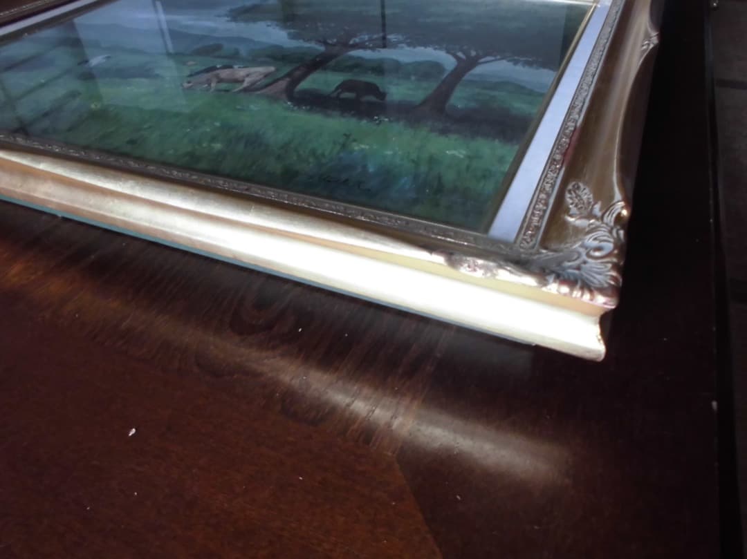 油彩画ミレー　仮題「牛のいる風景」F12サイズ　MUSEE ORSEYシール