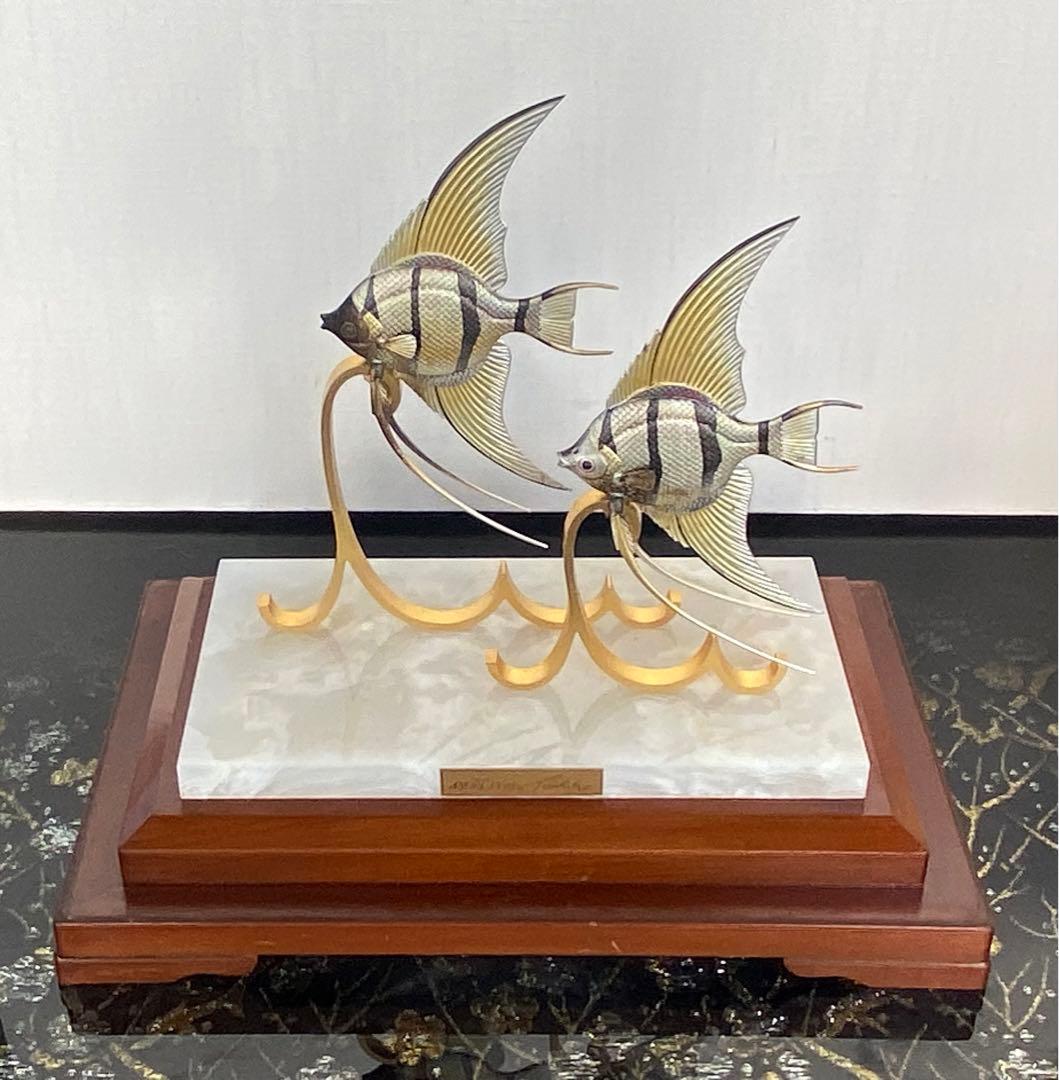 TAKEHIKO武比古　日本伝統工芸銀製エンゼルフィッシュ2号2匹44万の品