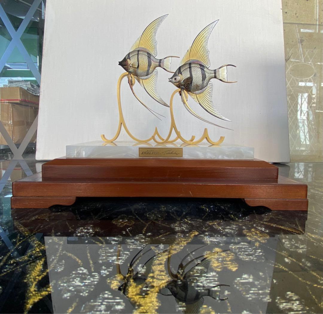 TAKEHIKO武比古　日本伝統工芸銀製エンゼルフィッシュ2号2匹44万の品
