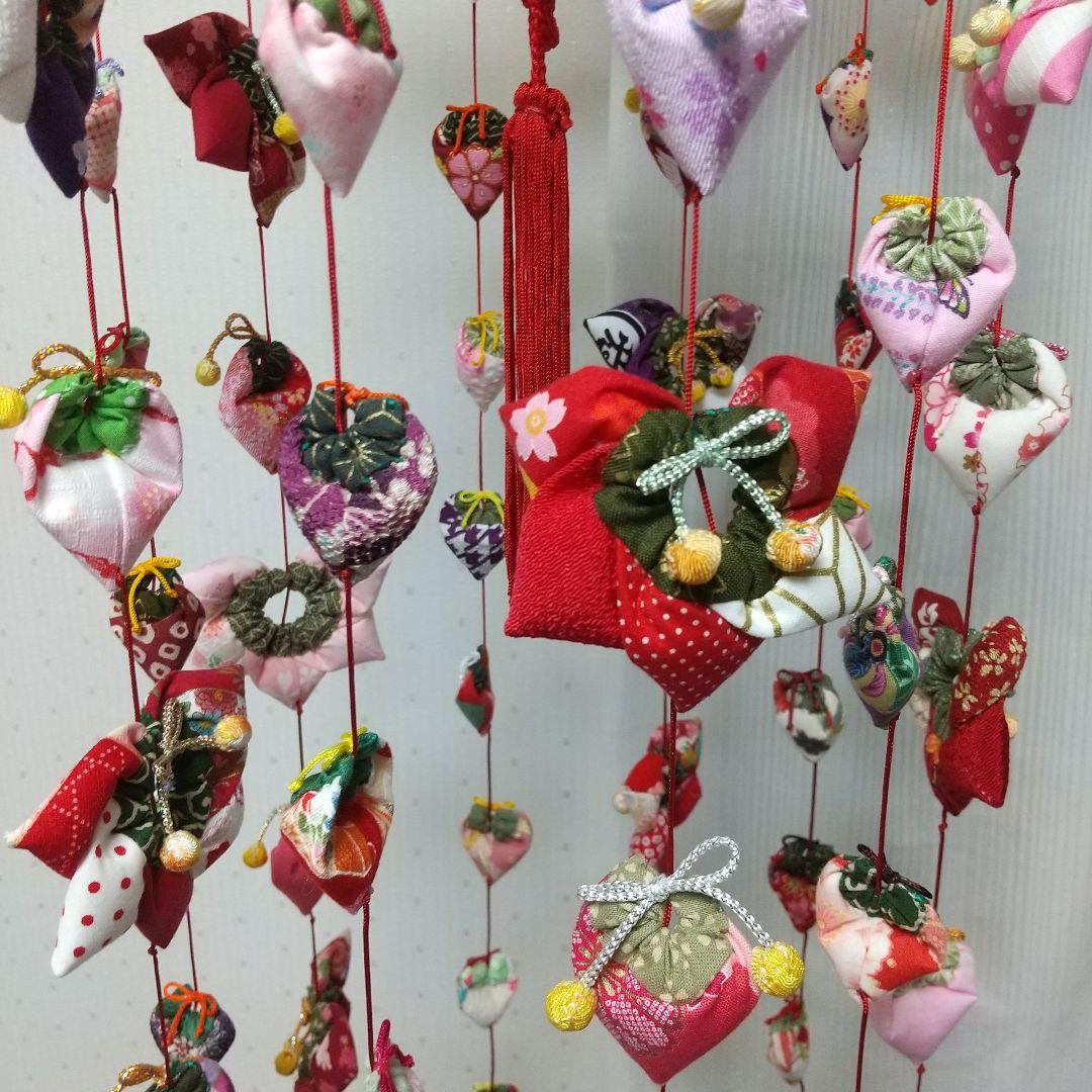 10連 102個 艶やか♪華やか♪ちりめん細工 つるし飾り 80cm