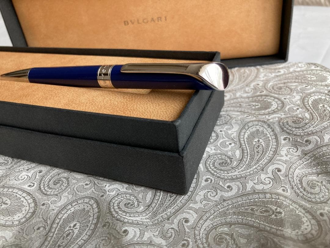 BVLGARI ブルガリ ツイスト式 ボールペン ブルー×シルバー