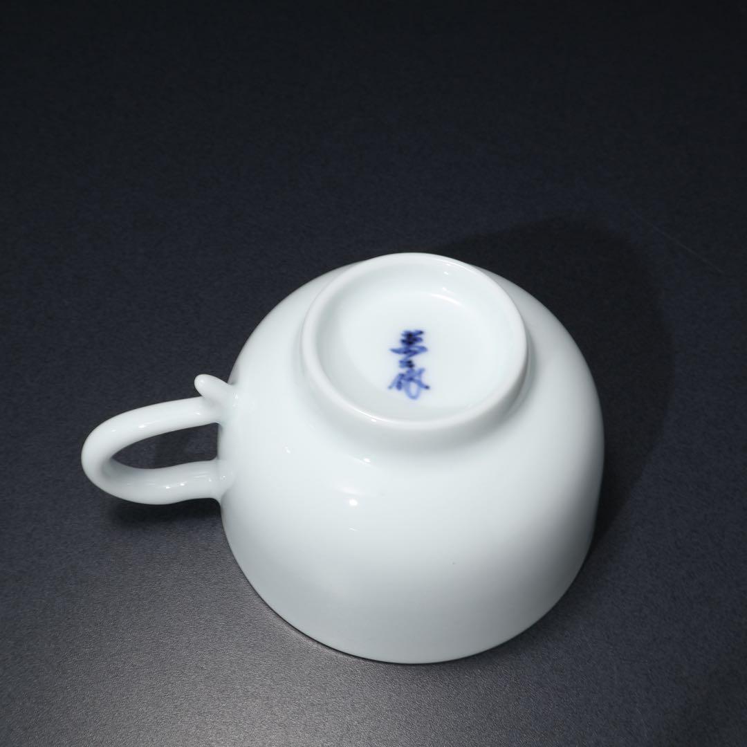 人間国宝 井上萬二 白磁紅茶碗5客 共箱 白無地 R1462ラ