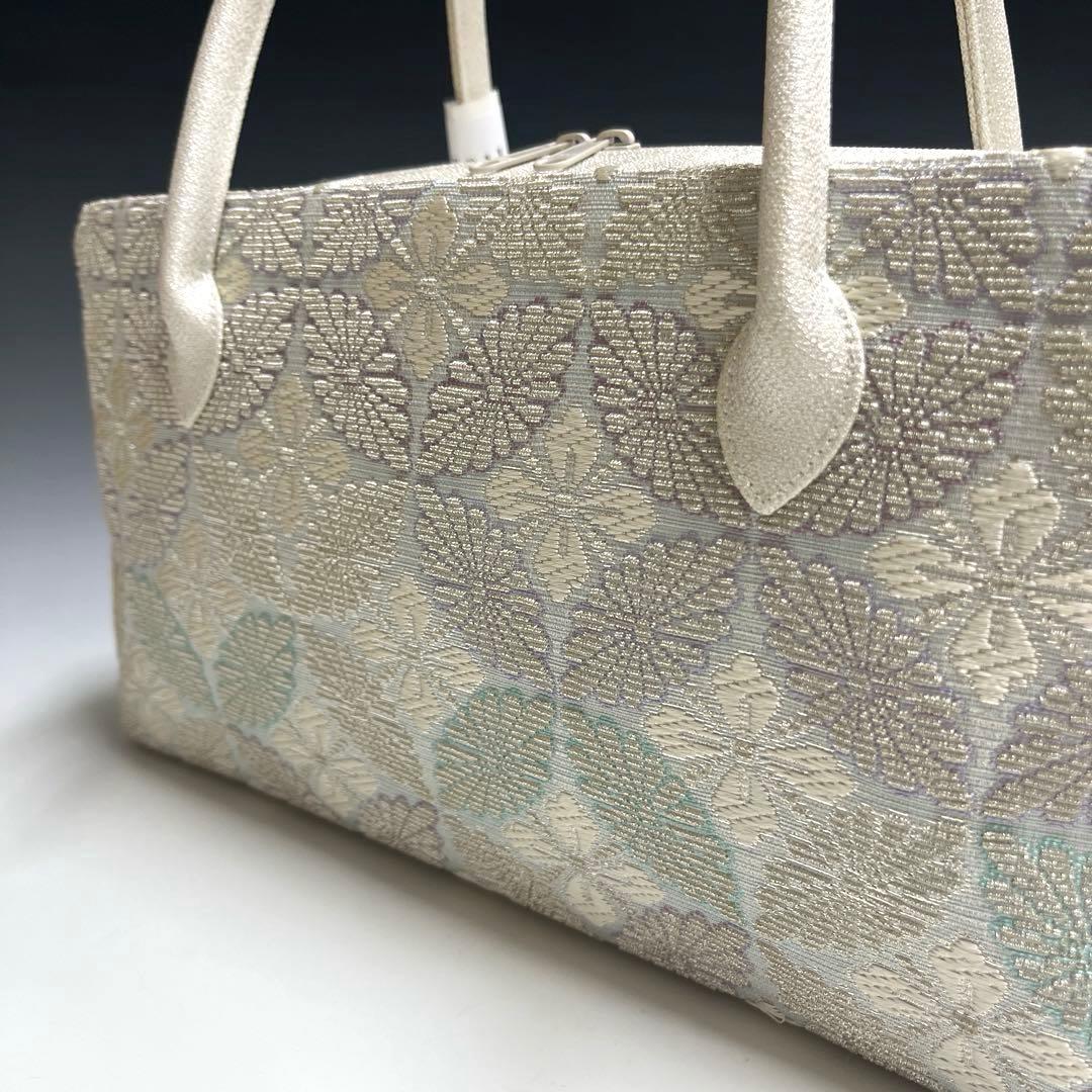 新品未使用品　京都 西陣織正絹帯地使用　利休バッグお茶席　25911