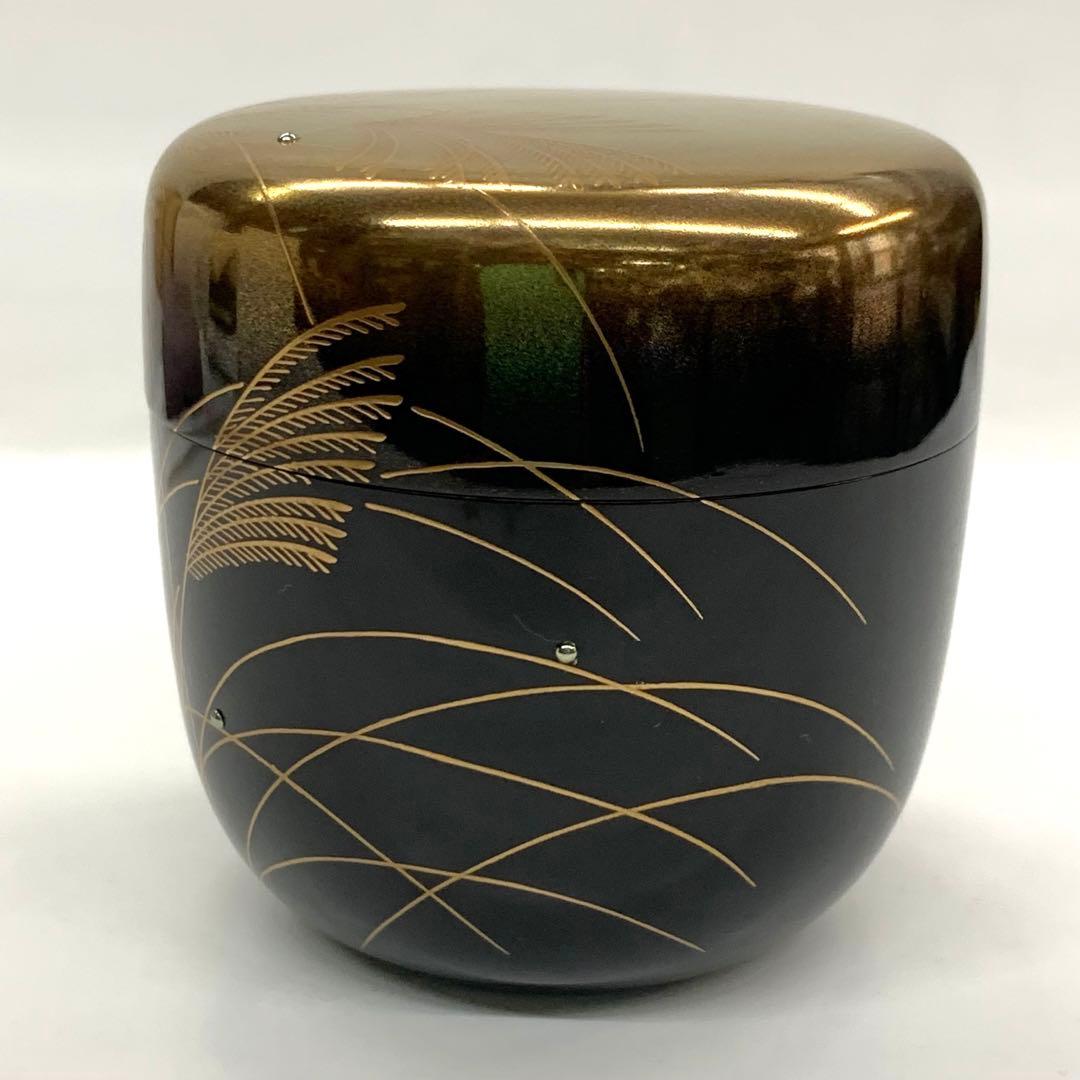 中棗 金ぼかし 武蔵野 蒔絵】前田清峰 共箱