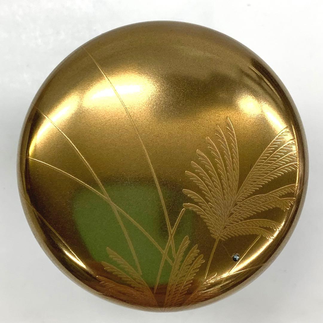 中棗 金ぼかし 武蔵野 蒔絵】前田清峰 共箱 美術品・アンティーク