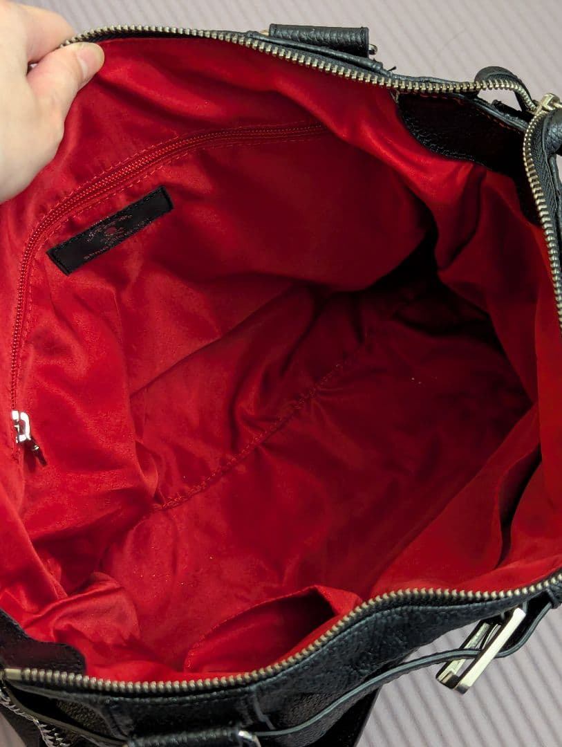 Roen ブラックドクロスタッズショルダーバッグ