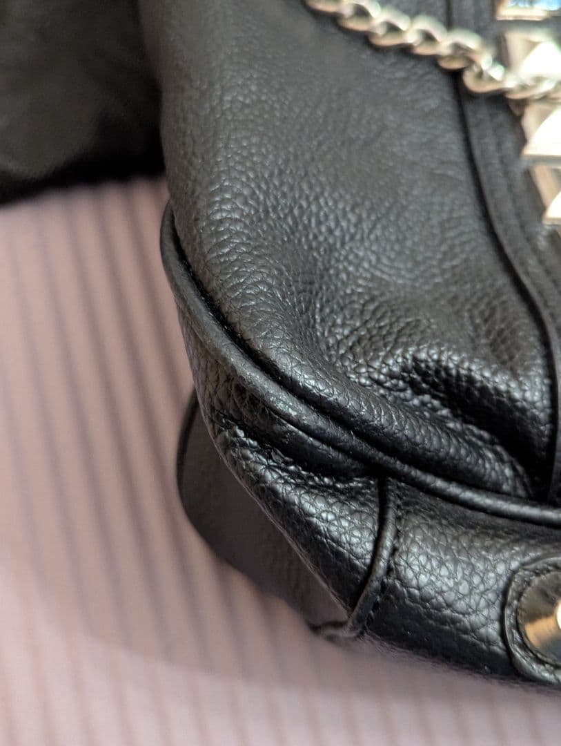 Roen ブラックドクロスタッズショルダーバッグ