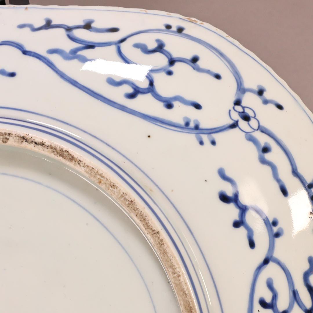 BK304 江戸期 肥前焼 古伊万里 大明成化年製 牡丹鳳凰角切刺身