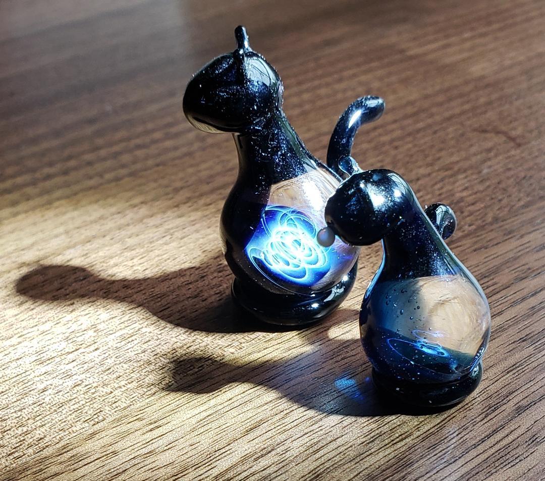 宇宙 ガラスの猫（ペア）