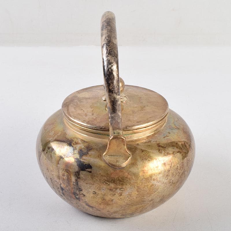 煎茶道具 いぶし銀 銀流 湯沸 約424g 時代箱付 M R9460 煎茶道具