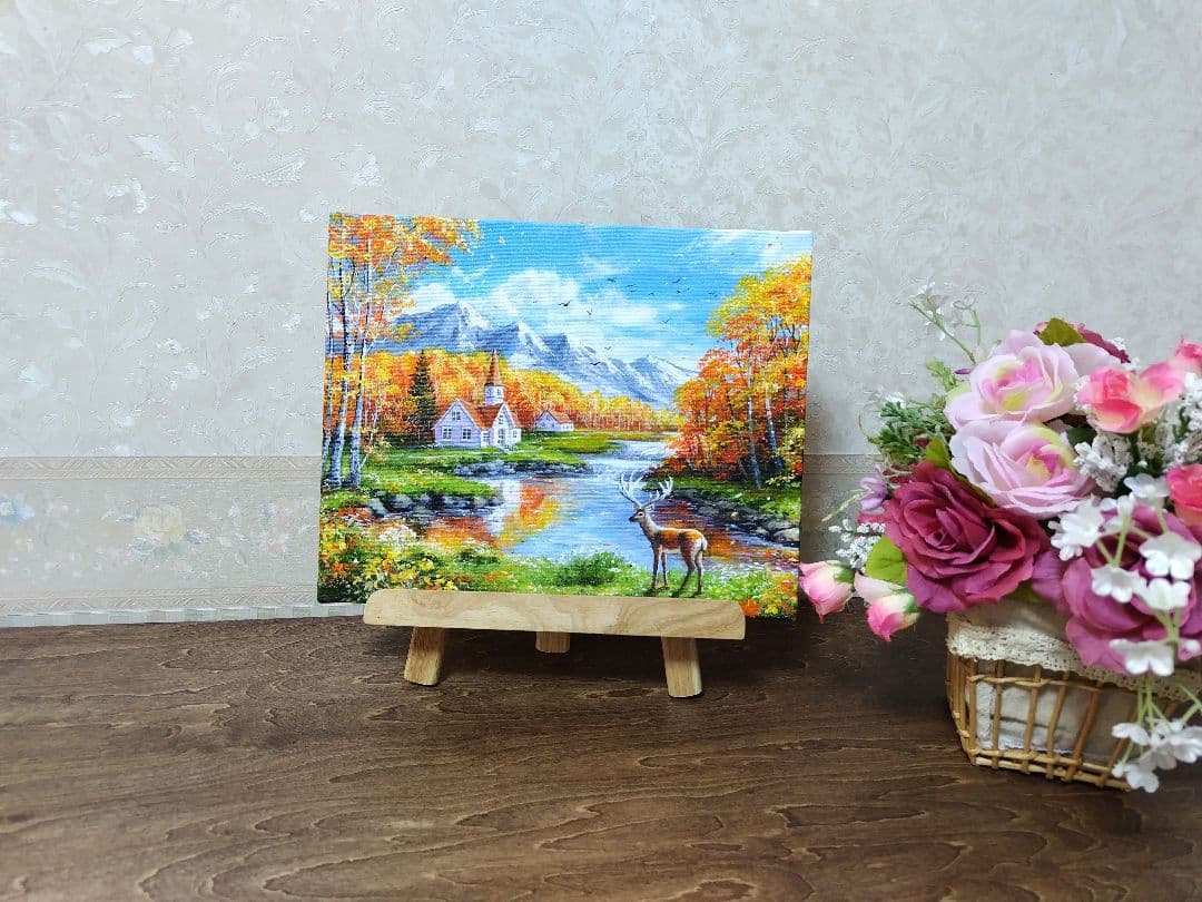 そ*る様 【秋の訪れ】アクリル画 F3 風景画 絵画