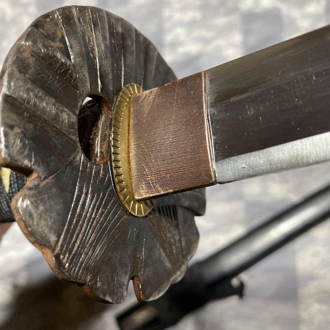 模造刀大刀 黒柄 扇鉄丸鍔 黒鞘