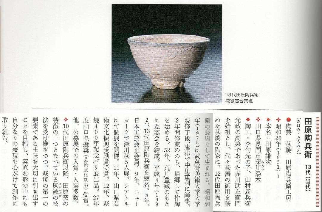 13代田原陶兵衛造『萩焼掛花入』（共箱）