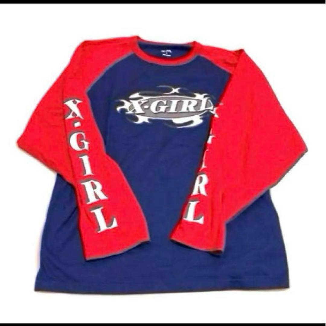 《入手困難品》あいみょん着用‼️X-girl ロンTネイビー長袖リンガーTシャツ