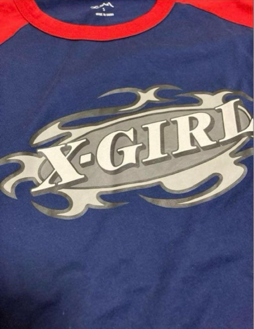 《入手困難品》あいみょん着用‼️X-girl ロンTネイビー長袖リンガーTシャツ