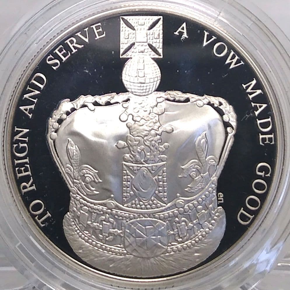 2013 エリザベス女王 戴冠60周年 5ポンド プルーフ銀貨②