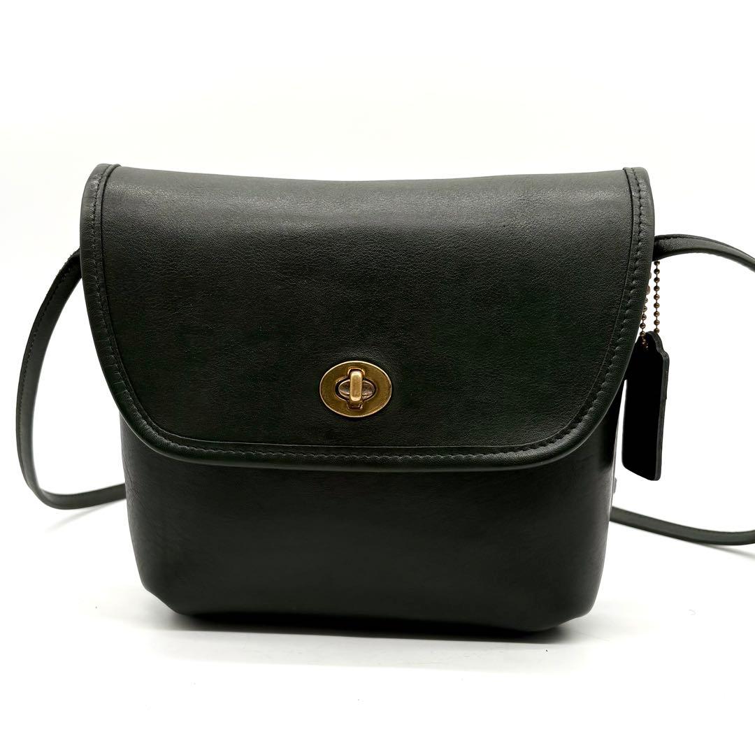 美品✨オールドコーチ ショルダーバッグ 斜め掛け ターンロック グリーン