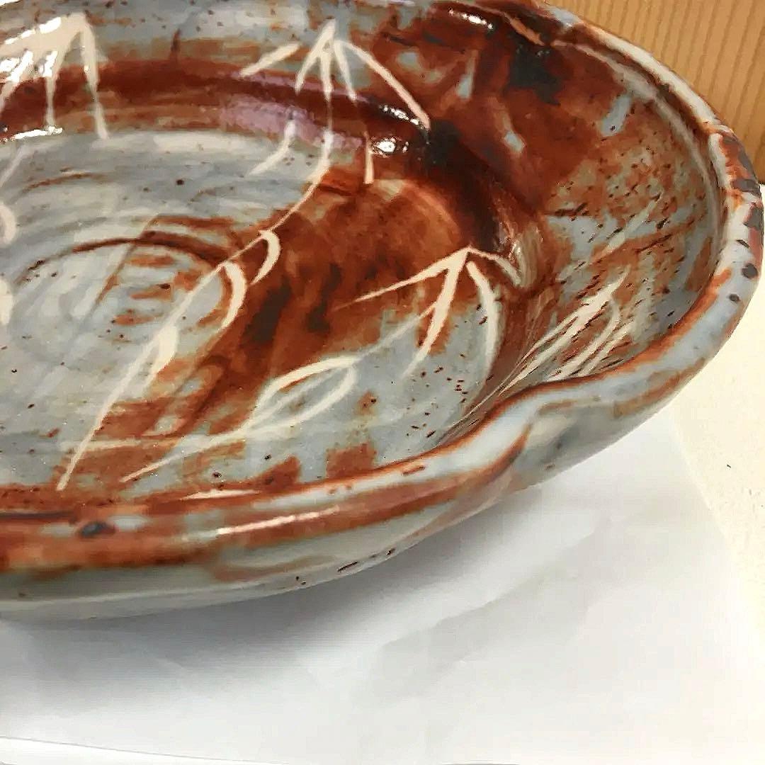 美濃焼 志野焼 大皿 桐箱付き 田中源也/作 A5787 - メルカリ