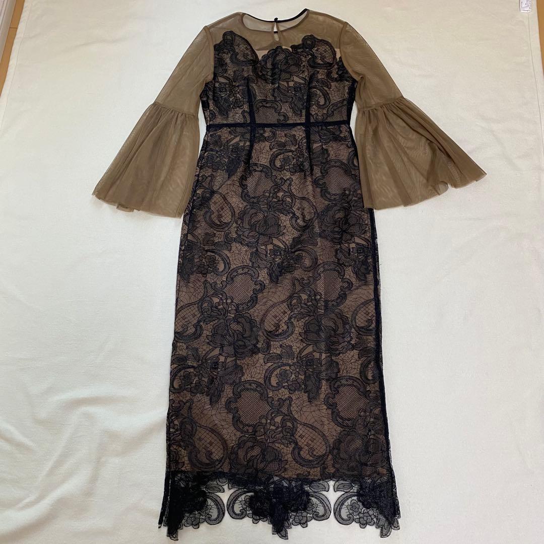 Leja シアープリーツスリーブIラインワンピースドレス オケージョン お呼ばれ