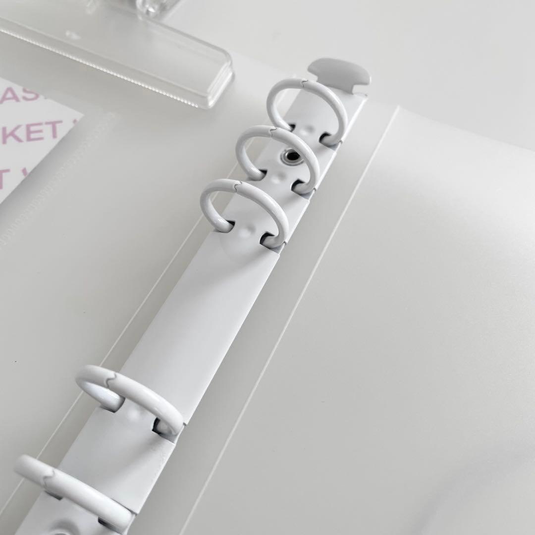 早い者勝ち 韓国 貯金 バインダー ダブルリングバインダー リフィル 白