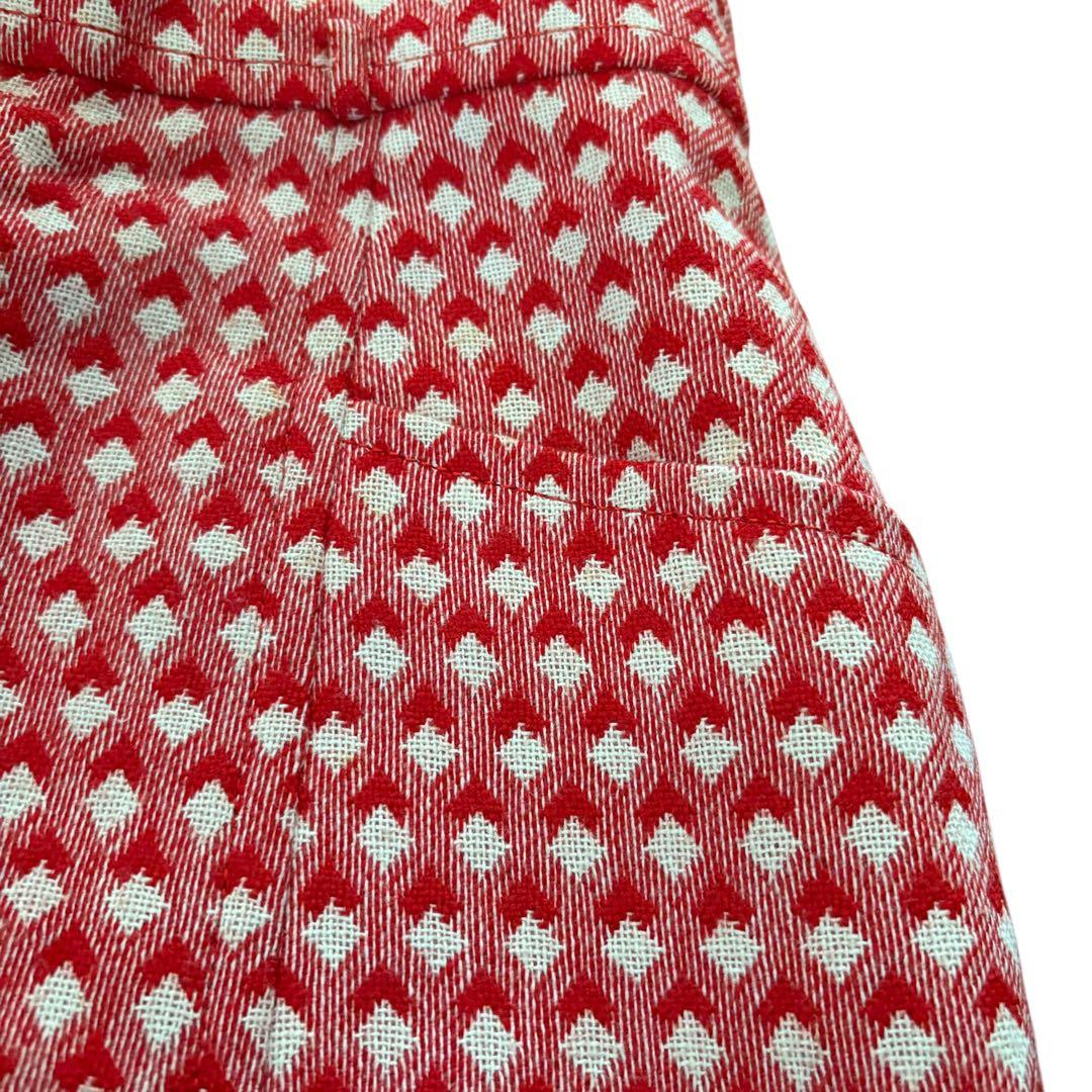 Dior ヴィンテージ スカート レッド W62 台形 上品 格子柄　y2k