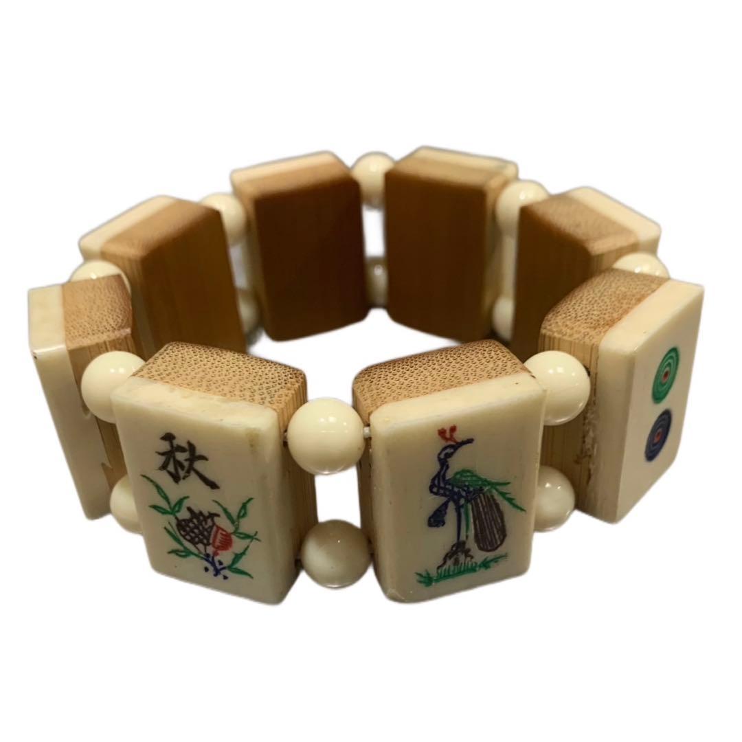 ヴィンテージ 1950'S ベークライト 麻雀牌ブレスレット ロカビリー