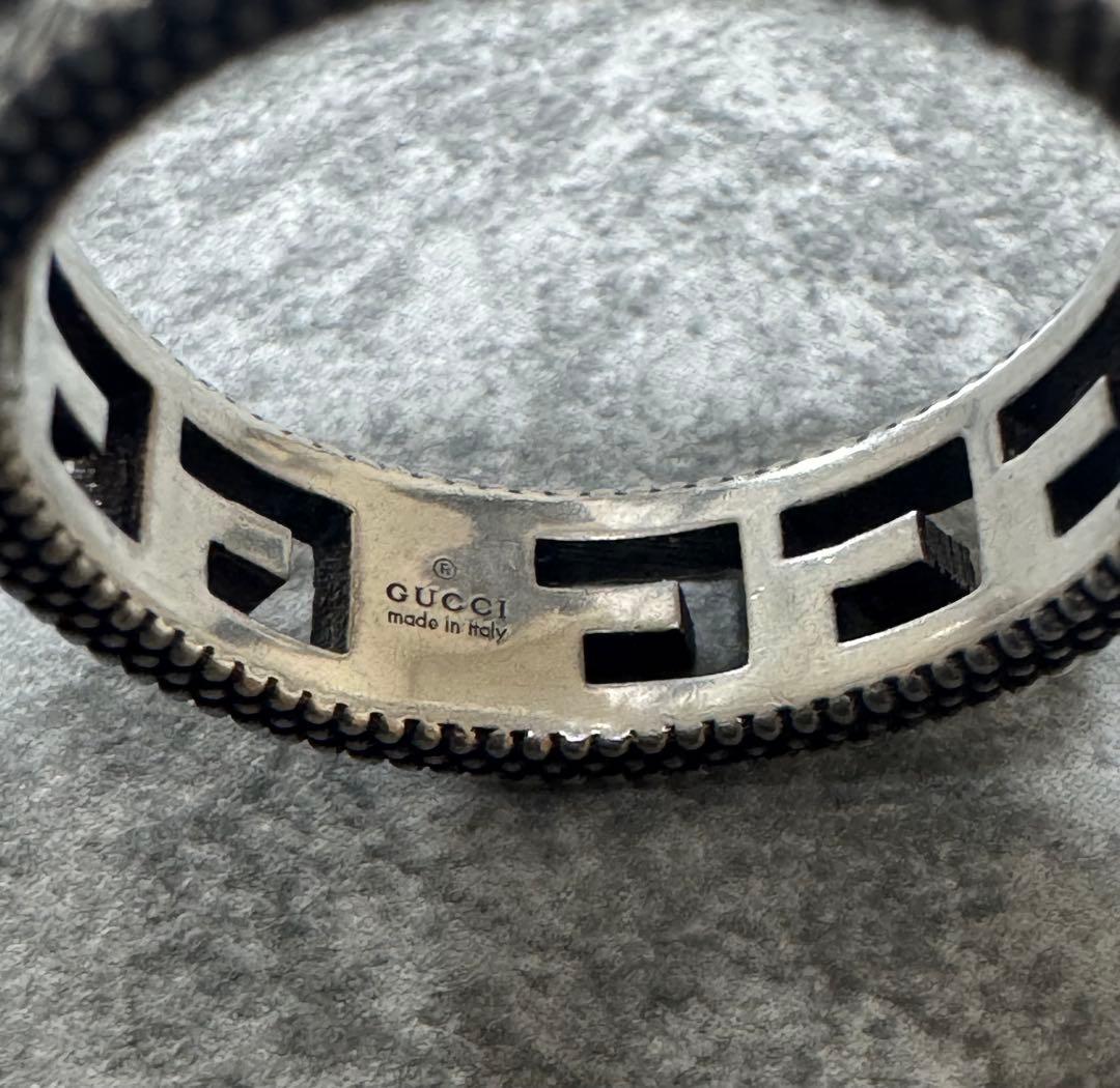 グッチ スクエアG シルバー リング 18号 (実寸17号) アラベスク 925