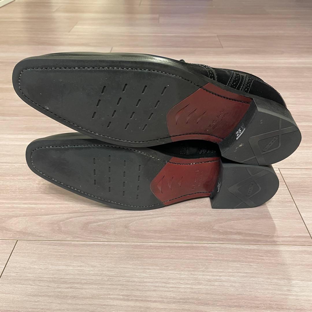 【リーガル】ブラックレザー　ウィングチップシューズ