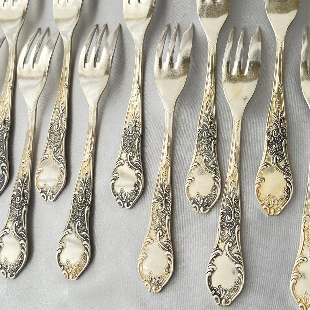 【ドイツ】ケーキフォーク 12本【シルバープレート】