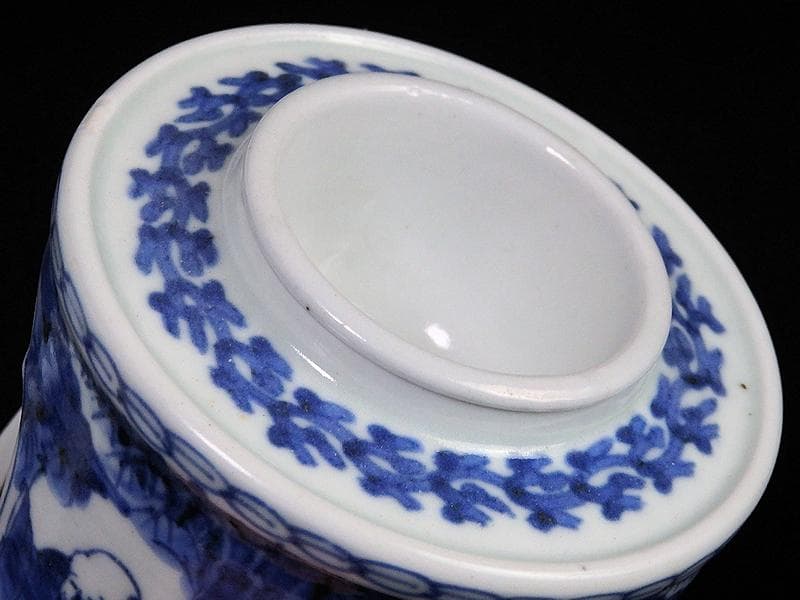 古伊万里　染付　七賢人の図　大振盃台　D351AS-fbhc