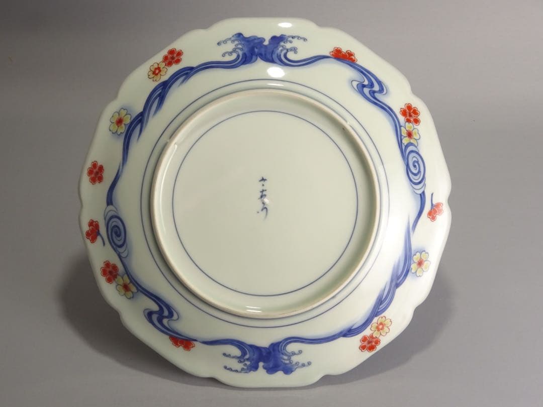 名工 十二代 今泉今右衛門 色鍋島 柴垣椿絵 額皿 飾