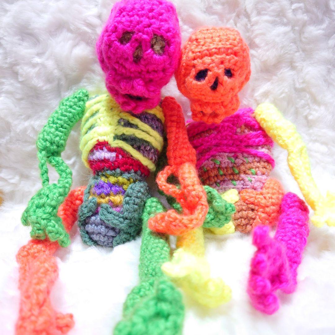 ●110.ピンクヘッド　骸骨さんのあみぐるみ