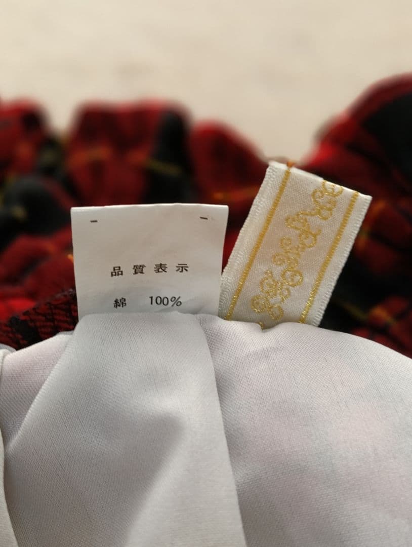 初期メタモルフォーゼ 赤黒チェック フレアスカート