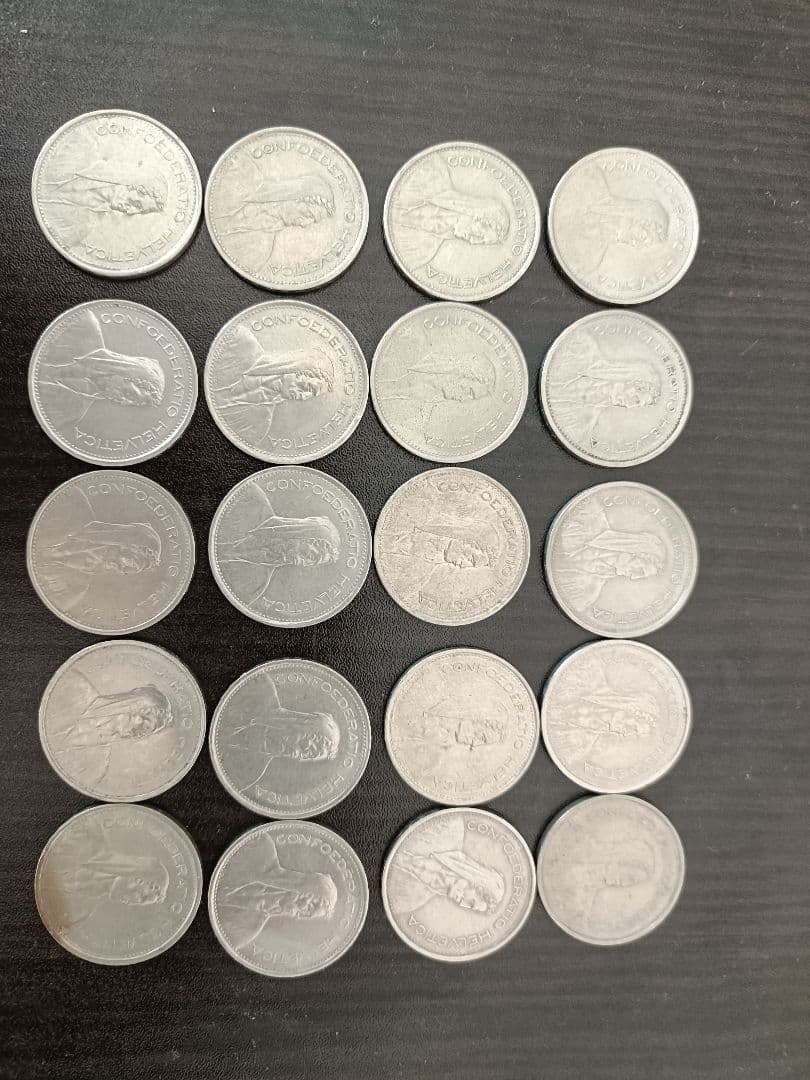 スイスフラン（5フラン硬貨）20枚