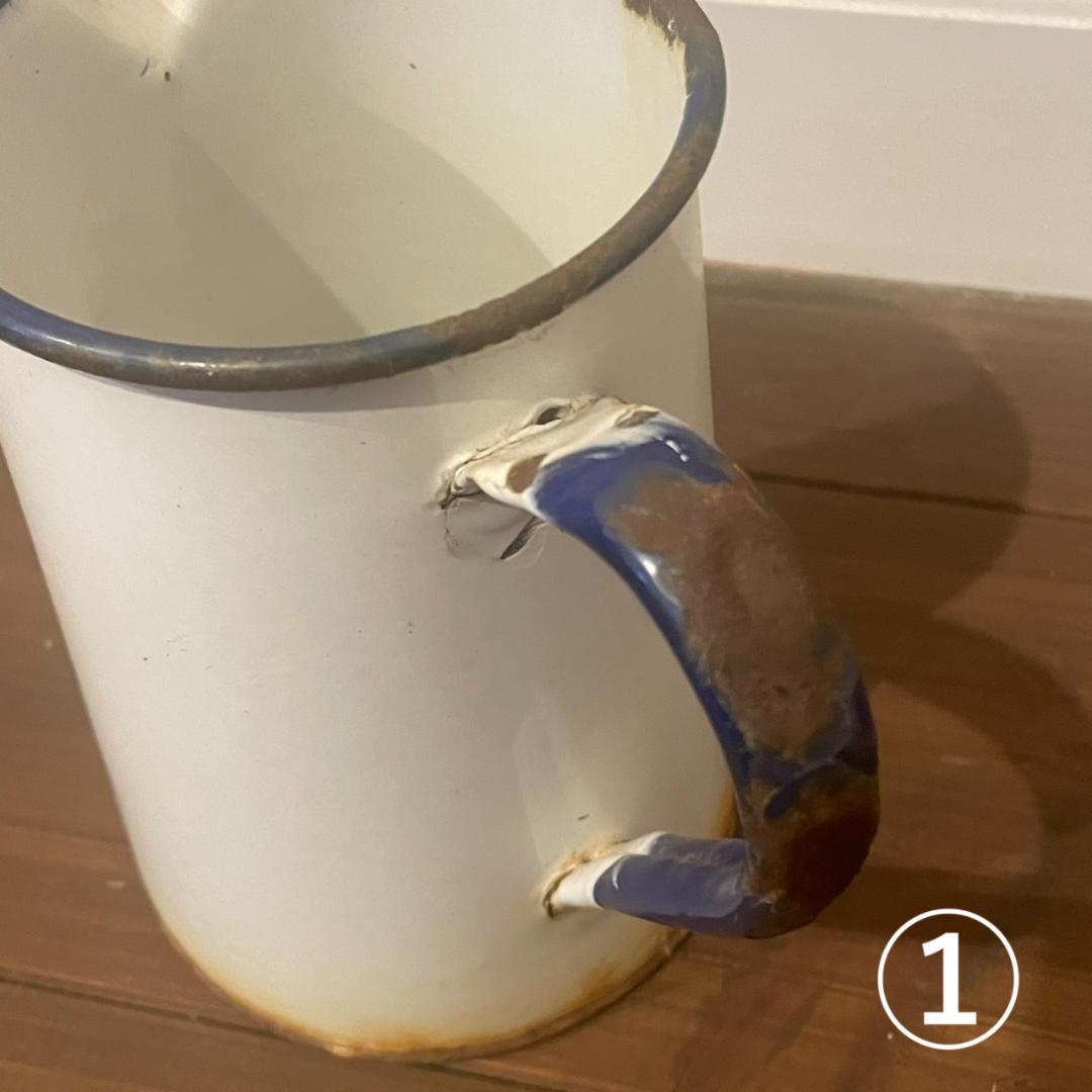 イギリスアンティーク ホーロー ジャグ 3個 ブロカント 蚤の市