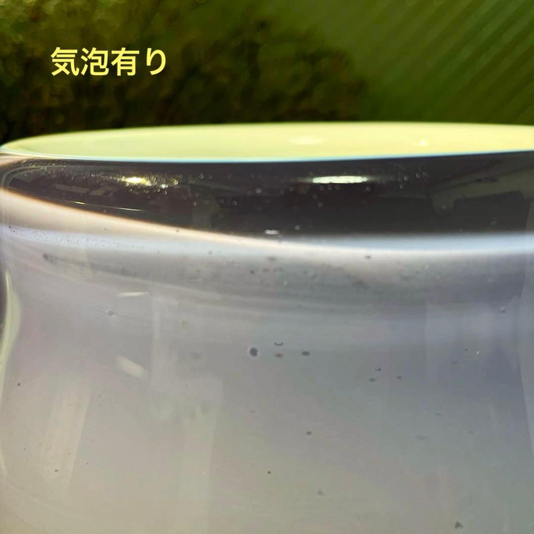 骨董 時代ガラス 淡紫色 乳白色暈し 括れ寸胴型 水指 花器 ウランガラス